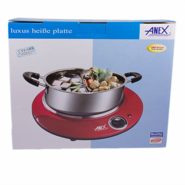 Anex AG 2065 Deluxe Hot Plate Red and Silver
